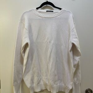 ✨ Brandy Melville White Oversized Knit Crewneck Sweater